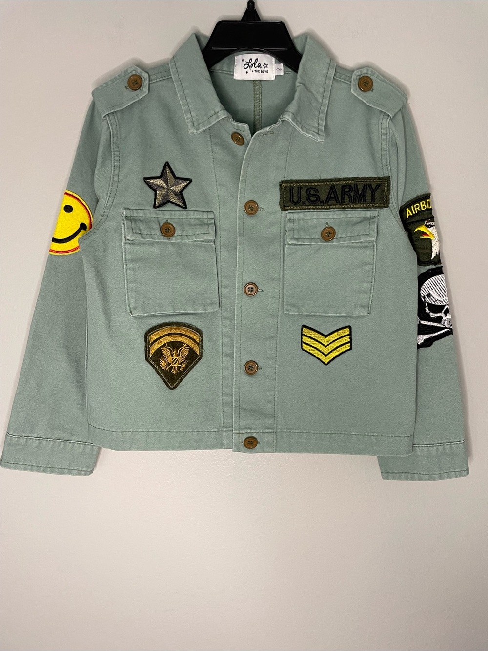 Lola + the Boys Fun Patch Army Blazer Jacket